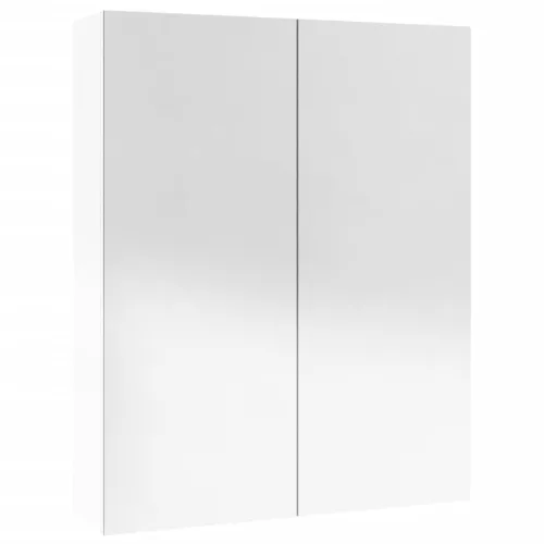 Fényes fehér MDF tükrös fürdőszobaszekrény 60 x 15 x 75 cm