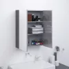 Fényes szürke MDF tükrös fürdőszobaszekrény 60 x 15 x 75 cm