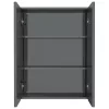 Fényes szürke MDF tükrös fürdőszobaszekrény 60 x 15 x 75 cm