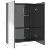 Fényes szürke MDF tükrös fürdőszobaszekrény 60 x 15 x 75 cm