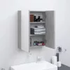 Betonszürke MDF tükrös fürdőszobaszekrény 60 x 15 x 75 cm