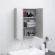 Betonszürke MDF tükrös fürdőszobaszekrény 60 x 15 x 75 cm