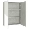 Betonszürke MDF tükrös fürdőszobaszekrény 60 x 15 x 75 cm
