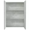 Betonszürke MDF tükrös fürdőszobaszekrény 60 x 15 x 75 cm