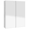 Betonszürke MDF tükrös fürdőszobaszekrény 60 x 15 x 75 cm