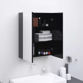   Antracitszürke MDF tükrös fürdőszobaszekrény 60 x 15 x 75 cm