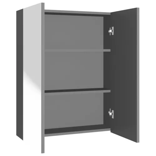 Antracitszürke MDF tükrös fürdőszobaszekrény 60 x 15 x 75 cm