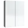 Antracitszürke MDF tükrös fürdőszobaszekrény 60 x 15 x 75 cm