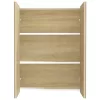 Fehér és tölgy MDF tükrös fürdőszobaszekrény 60 x 15 x 75 cm