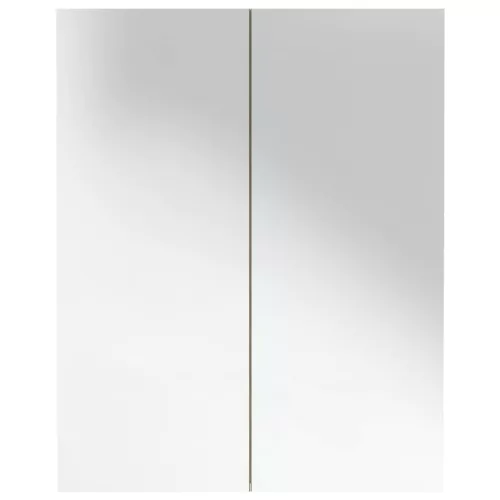 Fehér és tölgy MDF tükrös fürdőszobaszekrény 60 x 15 x 75 cm