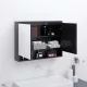 Fényes fekete MDF tükrös fürdőszobaszekrény 80 x 15 x 60 cm