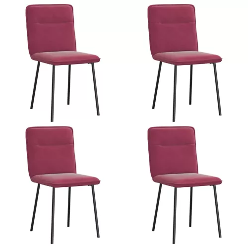 4 db bordó bársony étkezőszék