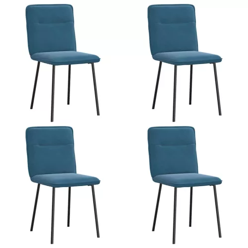 4 db kék bársony étkezőszék