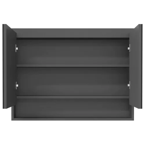 Szürke MDF tükrös fürdőszobaszekrény 80 x 15 x 60 cm