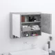 Betonszürke MDF tükrös fürdőszobaszekrény 80 x 15 x 60 cm
