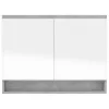 Betonszürke MDF tükrös fürdőszobaszekrény 80 x 15 x 60 cm