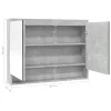 Betonszürke MDF tükrös fürdőszobaszekrény 80 x 15 x 60 cm