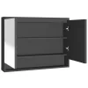 Antracitszürke MDF tükrös fürdőszobaszekrény 80 x 15 x 60 cm