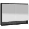 Antracitszürke MDF tükrös fürdőszobaszekrény 80 x 15 x 60 cm
