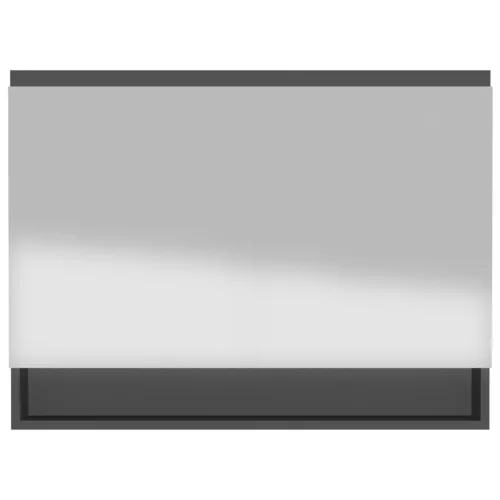 Antracitszürke MDF tükrös fürdőszobaszekrény 80 x 15 x 60 cm