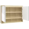 Fényes és tölgy MDF tükrös fürdőszobaszekrény 80 x 15 x 60 cm