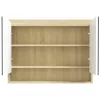 Fényes és tölgy MDF tükrös fürdőszobaszekrény 80 x 15 x 60 cm