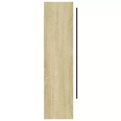 Fényes és tölgy MDF tükrös fürdőszobaszekrény 80 x 15 x 60 cm