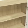 Fényes és tölgy MDF tükrös fürdőszobaszekrény 80 x 15 x 60 cm