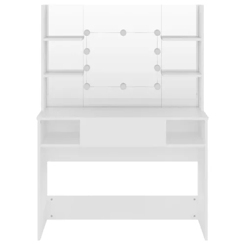 Fehér LED-es MDF sminkasztal 100 x 40 x 135 cm