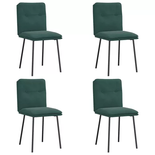 4 db sötétzöld bársony étkezőszék