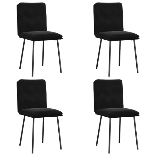 4 db fekete bársony étkezőszék