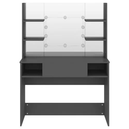Szürke LED-es MDF sminkasztal 100 x 40 x 135 cm