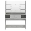 Betonszürke LED-es MDF sminkasztal 100 x 40 x 135 cm