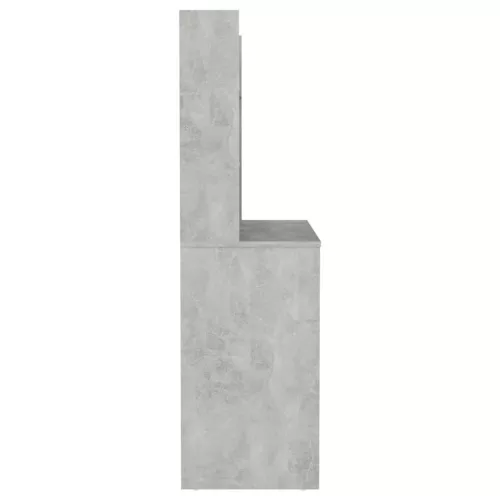 Betonszürke LED-es MDF sminkasztal 100 x 40 x 135 cm