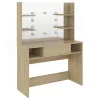 Tölgyszínű LED-es MDF sminkasztal 100 x 40 x 135 cm