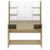Tölgyszínű LED-es MDF sminkasztal 100 x 40 x 135 cm