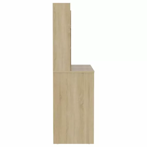 Tölgyszínű LED-es MDF sminkasztal 100 x 40 x 135 cm