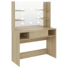Tölgyszínű LED-es MDF sminkasztal 100 x 40 x 135 cm