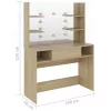 Tölgyszínű LED-es MDF sminkasztal 100 x 40 x 135 cm