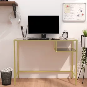   Fekete márvány edzett üveg számítógépasztal 100 x 36 x 74 cm