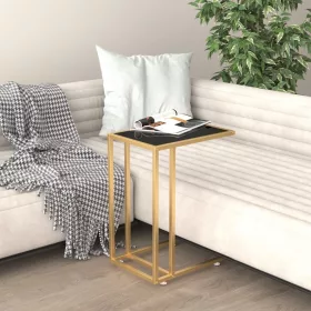 Fekete edzett üveg számítógép-kisasztal 50 x 35 x 65 cm