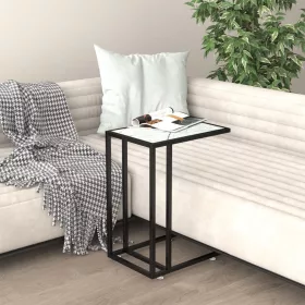   Fehér márvány edzett üveg számítógép-kisasztal 50 x 35 x 65 cm