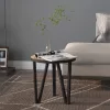 Fekete-sárga MDF dohányzóasztal Ø35 cm