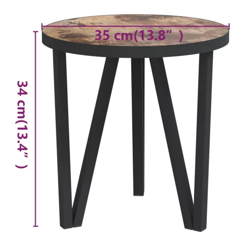 Fekete-sárga MDF dohányzóasztal Ø35 cm