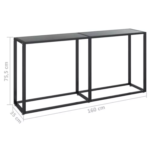 Fekete edzett üveg tálalóasztal 160 x 35 x 75,5 cm