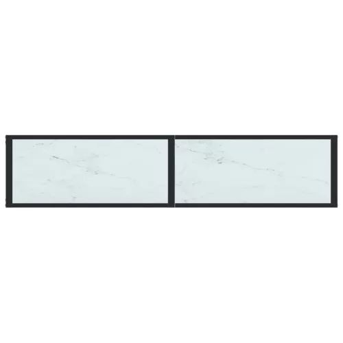 Fehér márványszínű edzett üveg tálalóasztal 160 x 35 x 75,5 cm