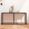 Fekete márvány edzett üveg tálalóasztal 160 x 35 x 75,5 cm