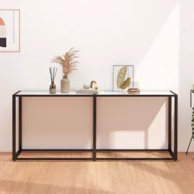   Fehér márvány edzett üveg tálalóasztal 180 x 35 x 75,5 cm