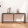 Fekete márványszínű edzett üveg tálalóasztal 180 x 35 x 75,5 cm