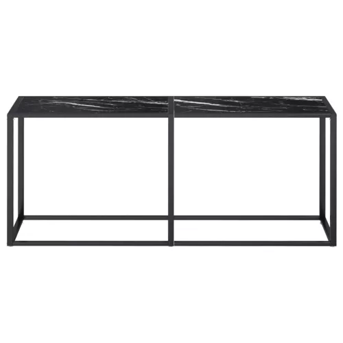 Fekete márványszínű edzett üveg tálalóasztal 180 x 35 x 75,5 cm